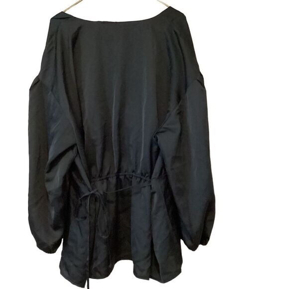 NWT Prologue Womens Blouse Black Faux Wrap 4X - Picture 4 of 9